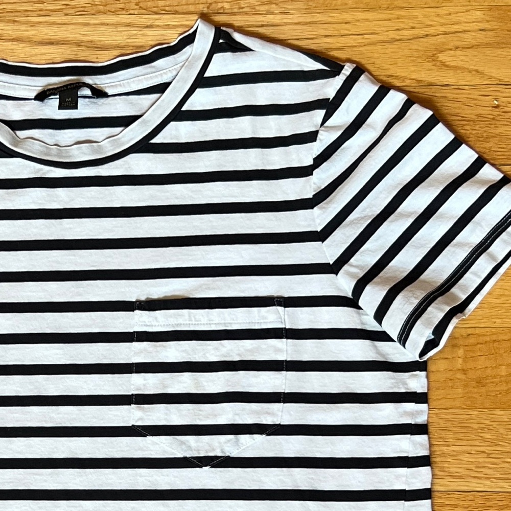 Banana Republic Striped Cotton Short Sleeve Pocket Tee M